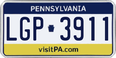 PA license plate LGP3911