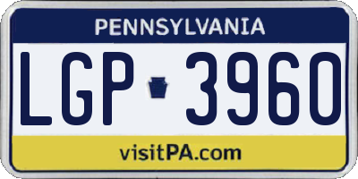 PA license plate LGP3960