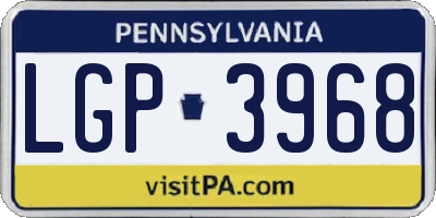 PA license plate LGP3968