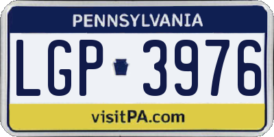 PA license plate LGP3976
