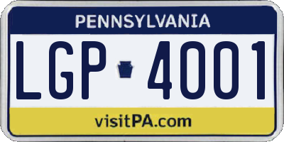 PA license plate LGP4001