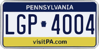 PA license plate LGP4004
