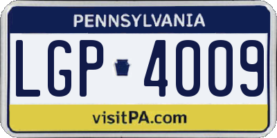 PA license plate LGP4009