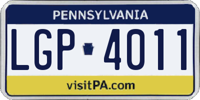 PA license plate LGP4011