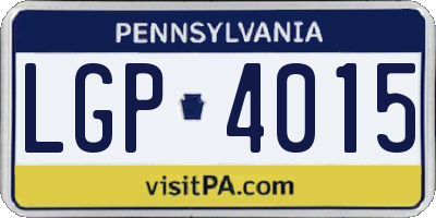 PA license plate LGP4015