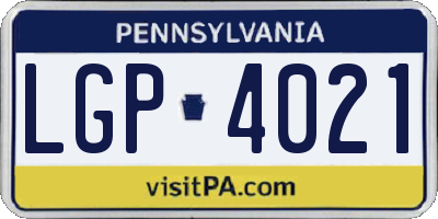 PA license plate LGP4021