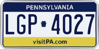 PA license plate LGP4027