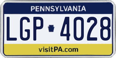 PA license plate LGP4028