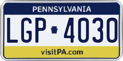 PA license plate LGP4030