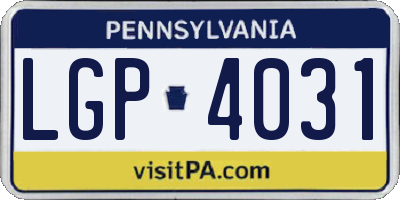 PA license plate LGP4031