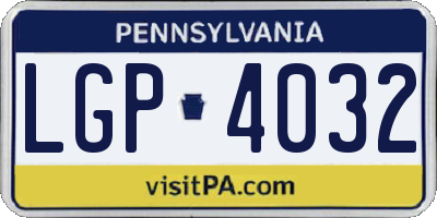 PA license plate LGP4032