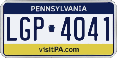 PA license plate LGP4041