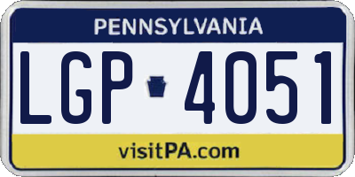 PA license plate LGP4051