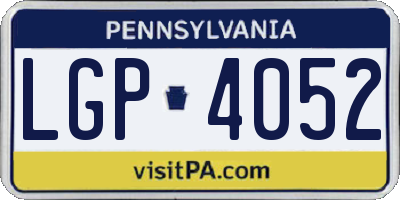 PA license plate LGP4052