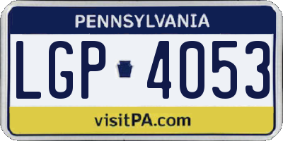 PA license plate LGP4053