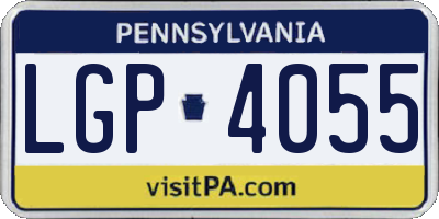 PA license plate LGP4055