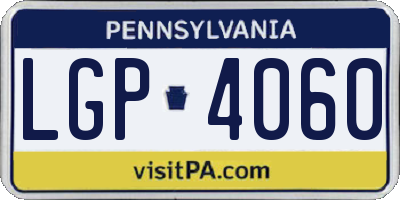 PA license plate LGP4060