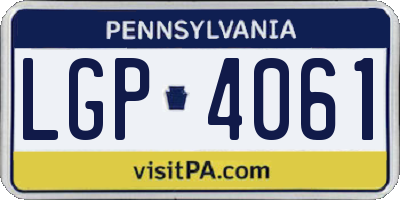 PA license plate LGP4061