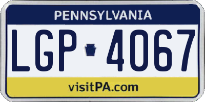 PA license plate LGP4067