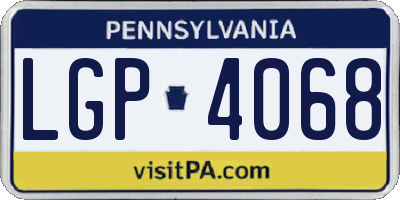 PA license plate LGP4068