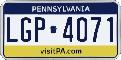 PA license plate LGP4071
