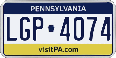 PA license plate LGP4074