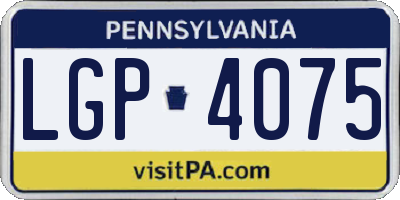 PA license plate LGP4075