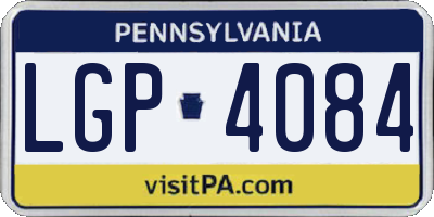 PA license plate LGP4084
