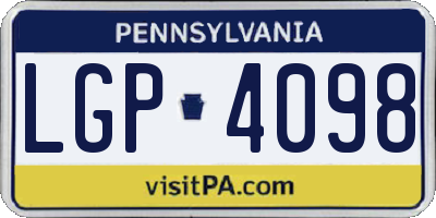 PA license plate LGP4098