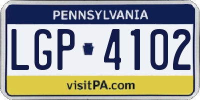 PA license plate LGP4102