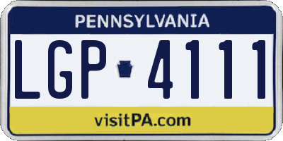 PA license plate LGP4111