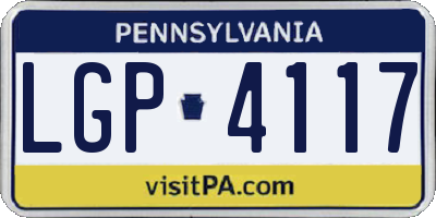 PA license plate LGP4117