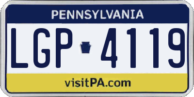 PA license plate LGP4119