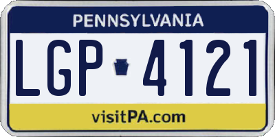 PA license plate LGP4121