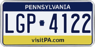 PA license plate LGP4122