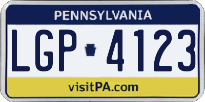 PA license plate LGP4123