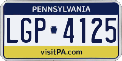 PA license plate LGP4125