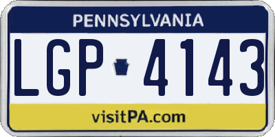 PA license plate LGP4143
