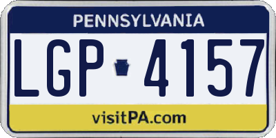 PA license plate LGP4157