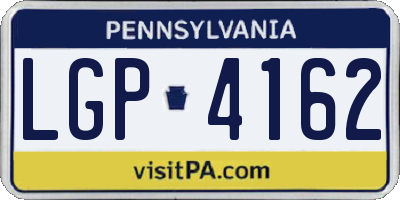 PA license plate LGP4162