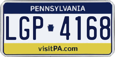 PA license plate LGP4168