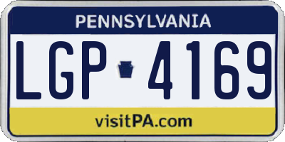 PA license plate LGP4169