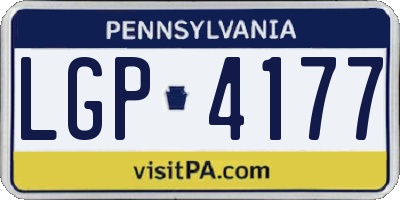 PA license plate LGP4177