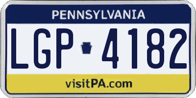 PA license plate LGP4182
