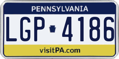 PA license plate LGP4186