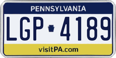 PA license plate LGP4189
