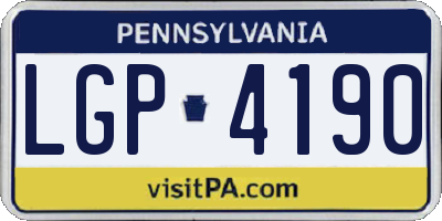 PA license plate LGP4190