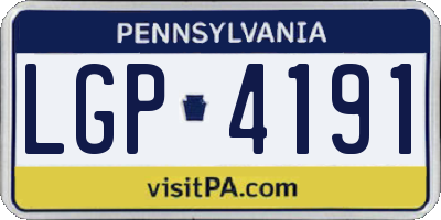PA license plate LGP4191