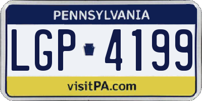 PA license plate LGP4199