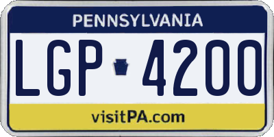 PA license plate LGP4200